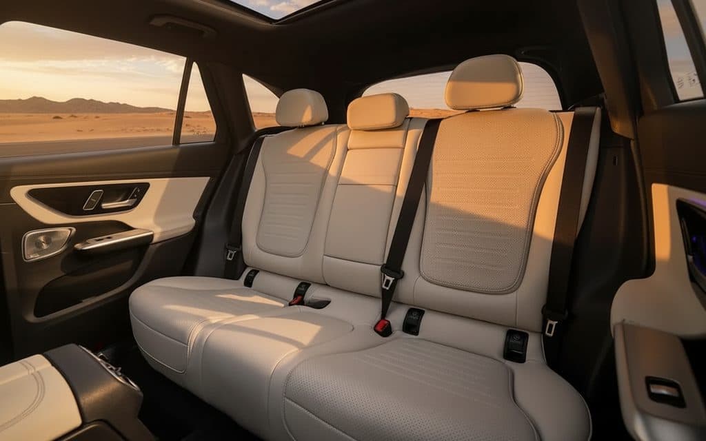 Mercedes Glc300 2024 leather seats and cabin – rental in Dubai