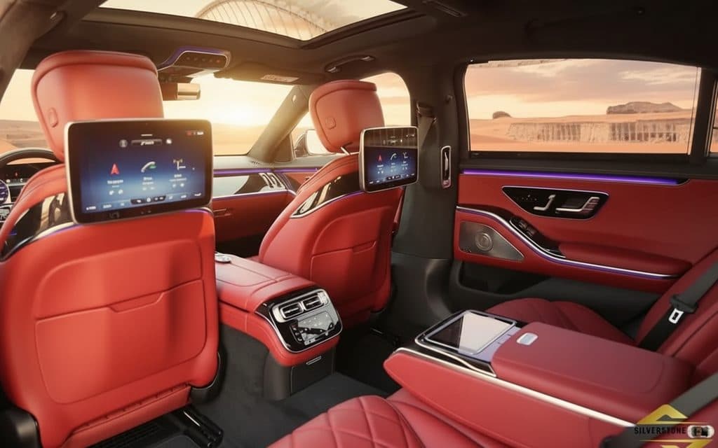 Mercedes S500 2021 leather seats and cabin – rental in Dubai