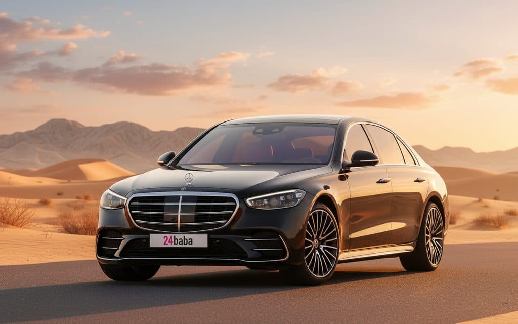 Mercedes S500 2022 Black cover image – rental in Dubai