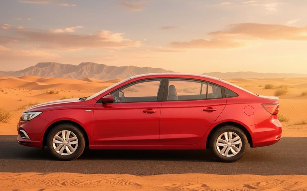 Mg 5 2023 Red side profile – rental in Dubai