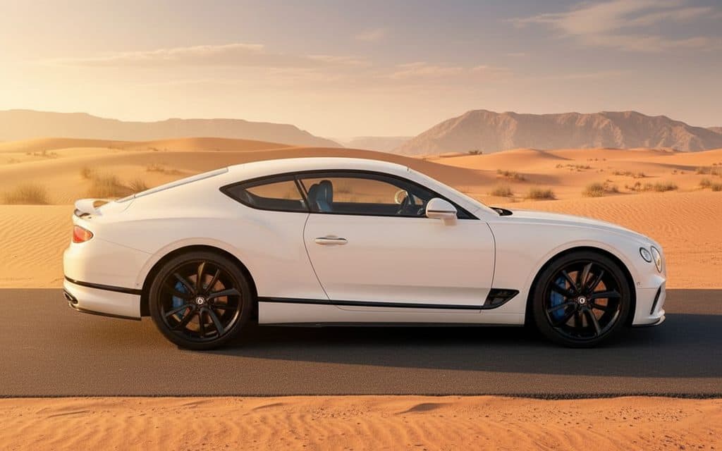 Bentley ContinentalGt Gtc 2025 White side profile – rental in Dubai