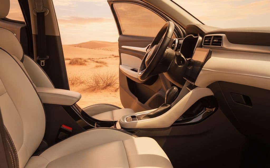 Mg Zs 2023 interior view showing trim – rental in Dubai