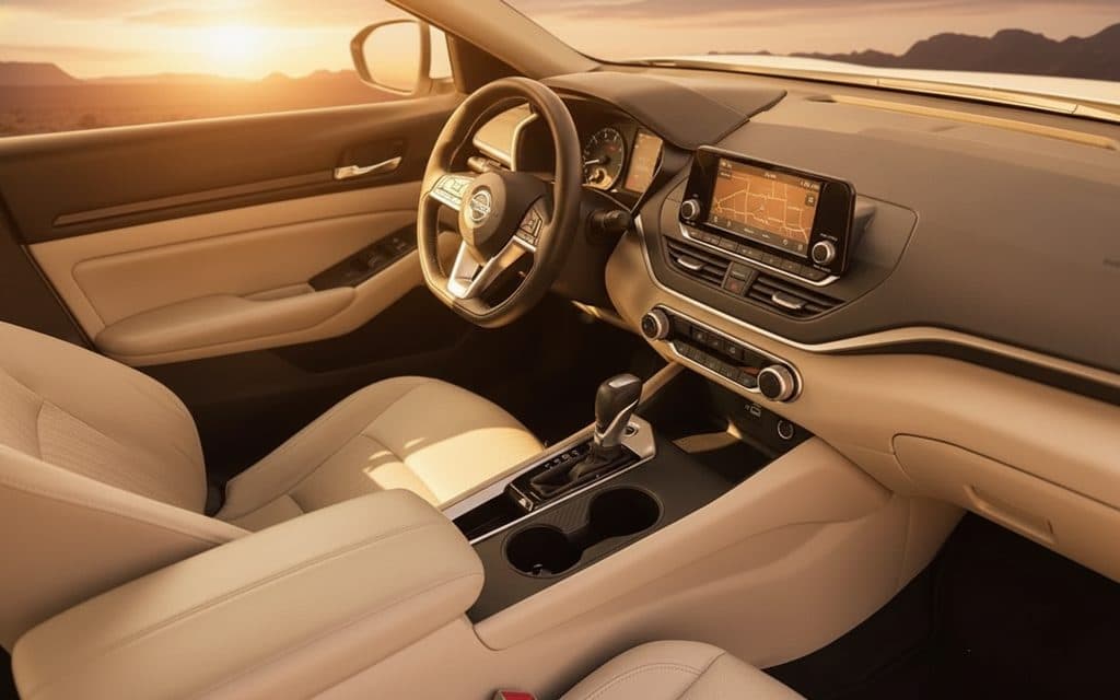 Nissan Altima 2022 interior view showing trim – rental in Dubai