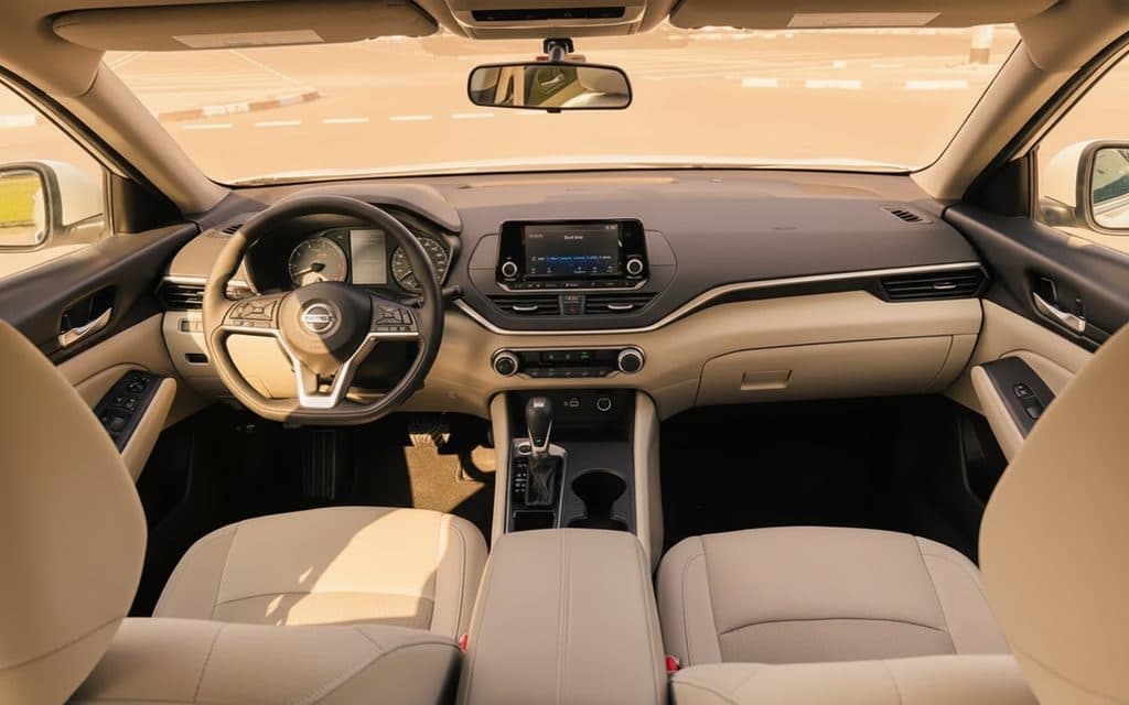Nissan Altima 2022 interior view showing trim – rental in Dubai
