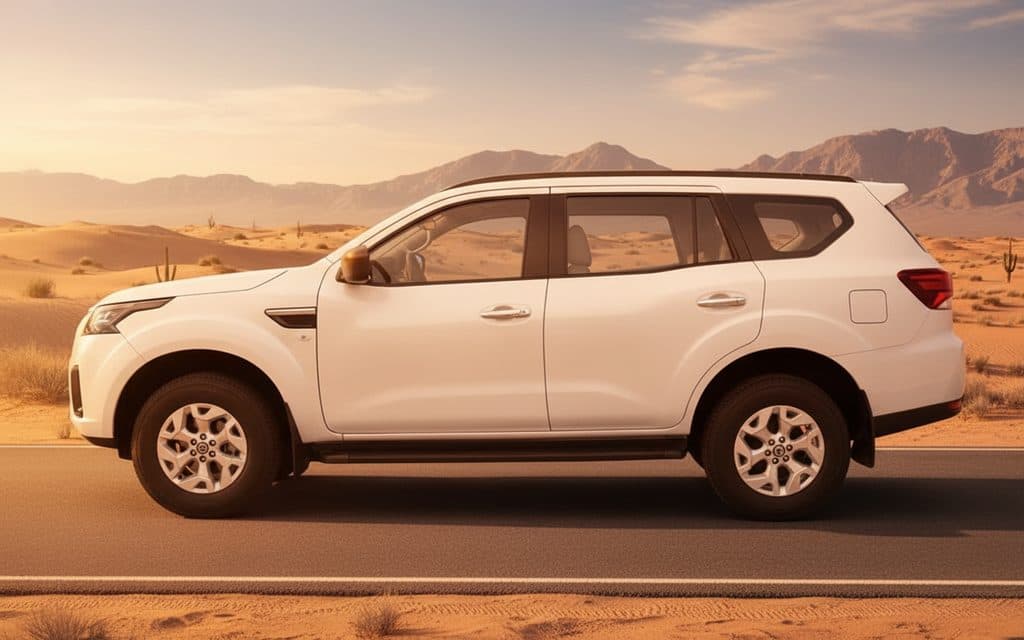 Nissan X Terra 2024 White side profile – rental in Dubai