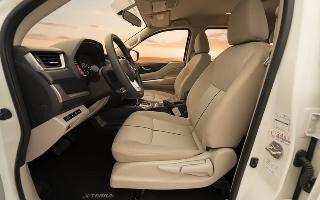 Nissan X Terra 2024 leather seats and cabin – rental in Dubai