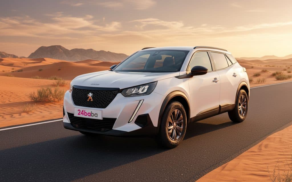 Peugeot 2008 2023 White cover image – rental in Dubai