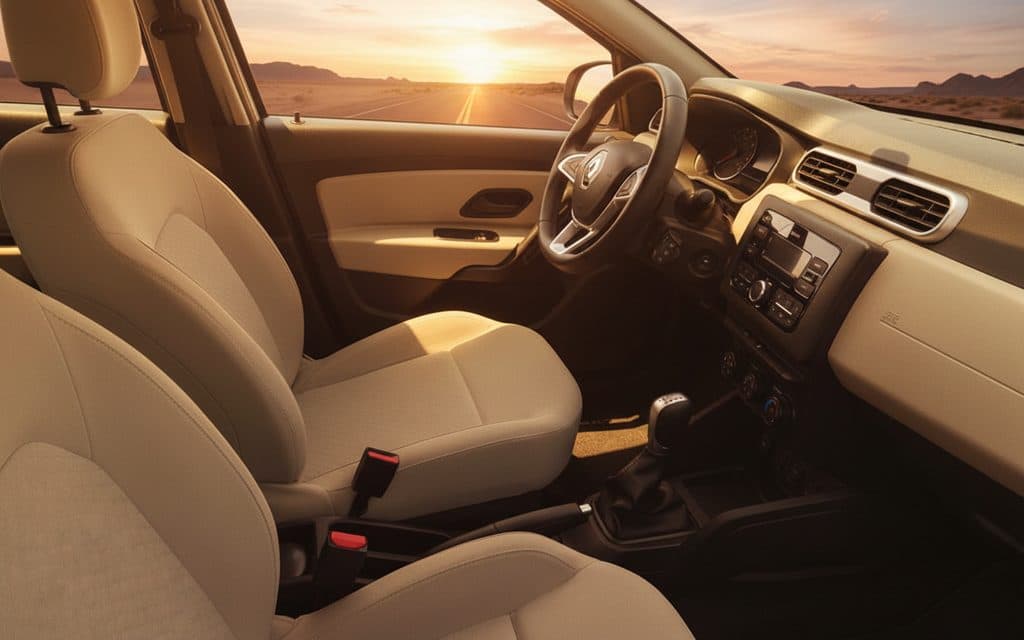 Renault Duster 2020 leather seats and cabin – rental in Dubai