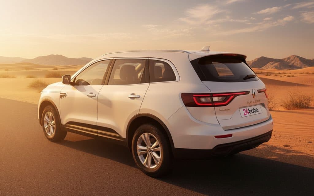 Renault Koleos 2023 White rear view showing taillights – rental in Dubai