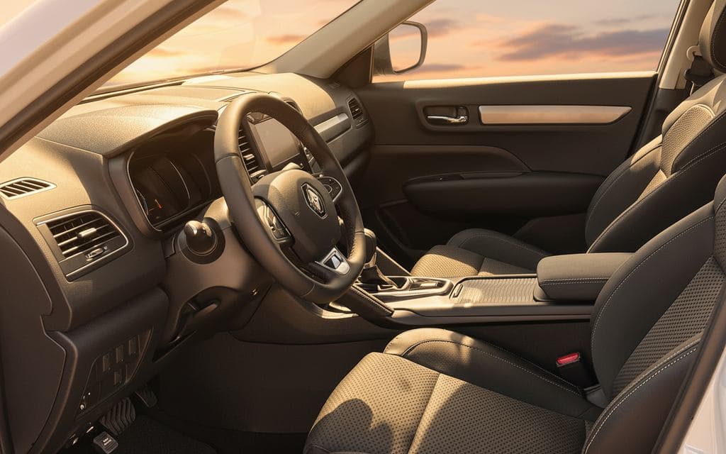 Renault Koleos 2023 interior view showing trim – rental in Dubai