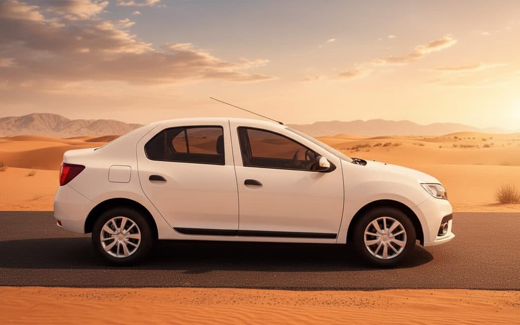 Renault Symbol 2022 White side profile – rental in Dubai