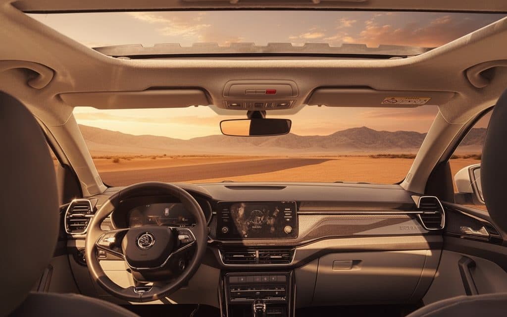 Skoda Kushaq 2023 interior view showing trim