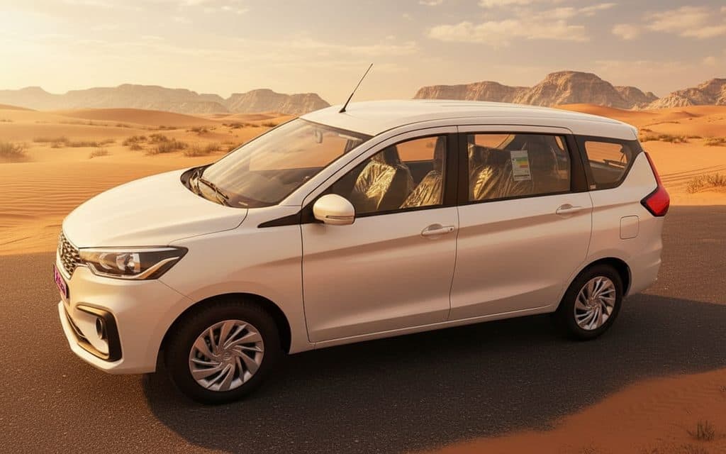 Suzuki Ertiga 2023 White front view with headlights