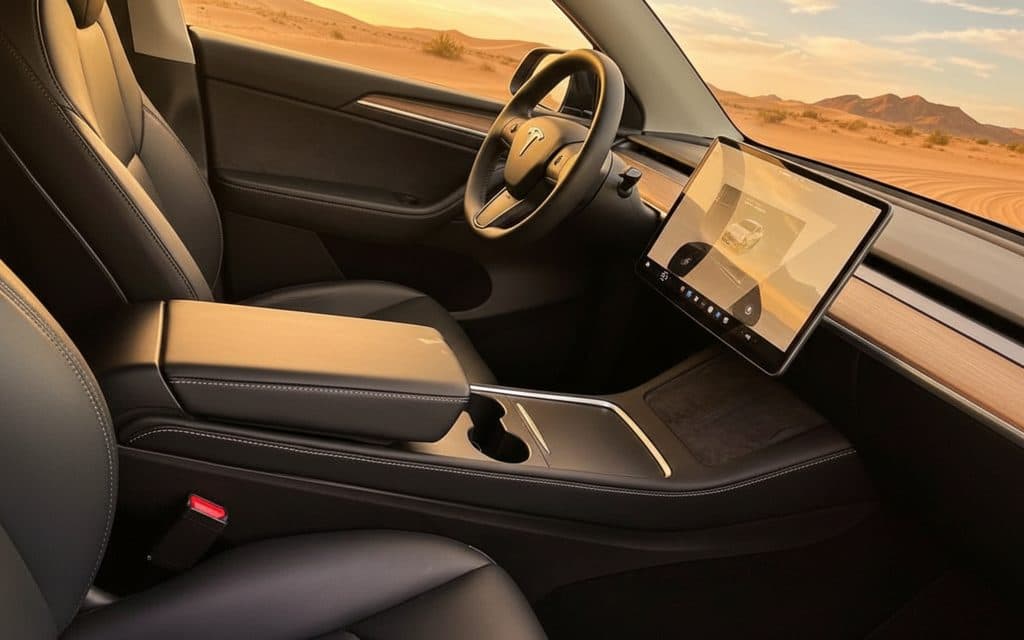Tesla Model Y 2022 interior view showing trim