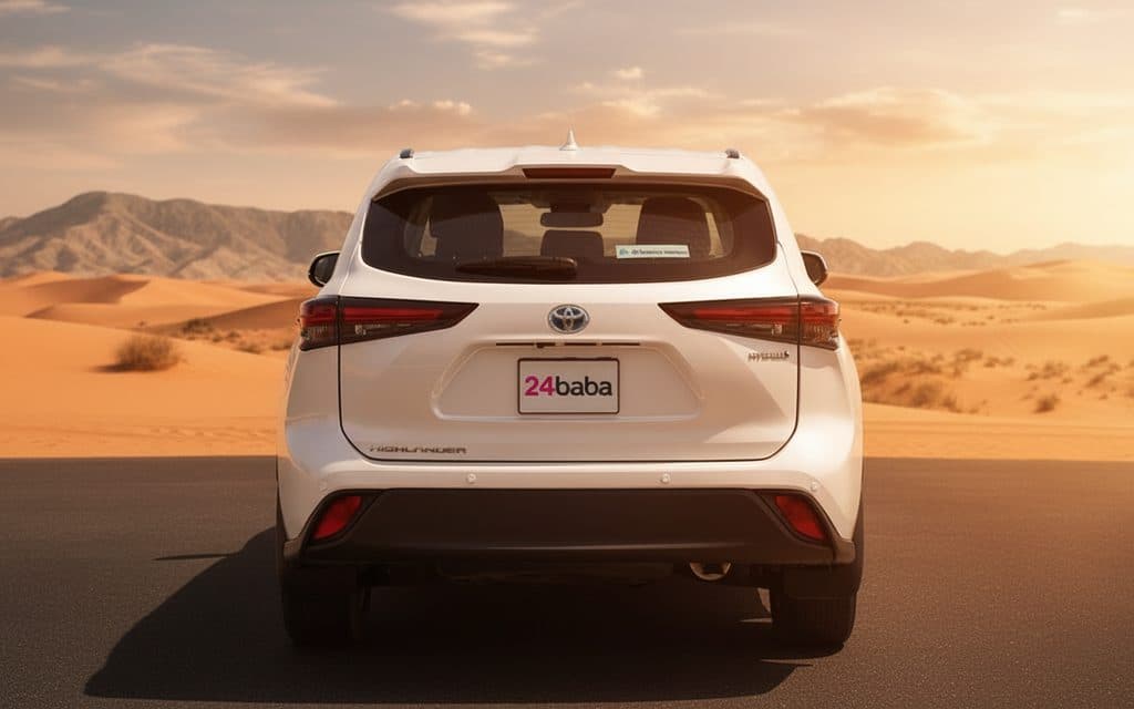 Toyota Highlander 2024 White rear view showing taillights