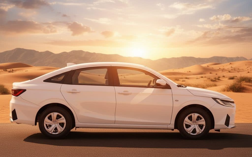 Toyota Yaris 2023 white side profile
