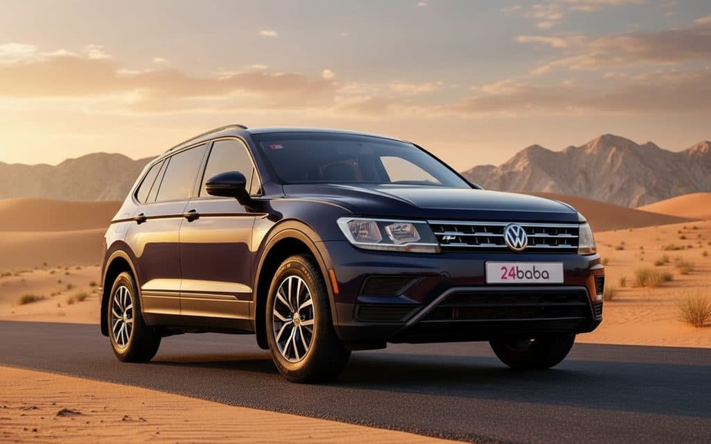 Volkswagen Tiguan 2021 Black front view with headlights