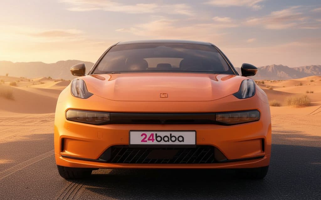 Zeekr 1 2024 Orange front view with headlights