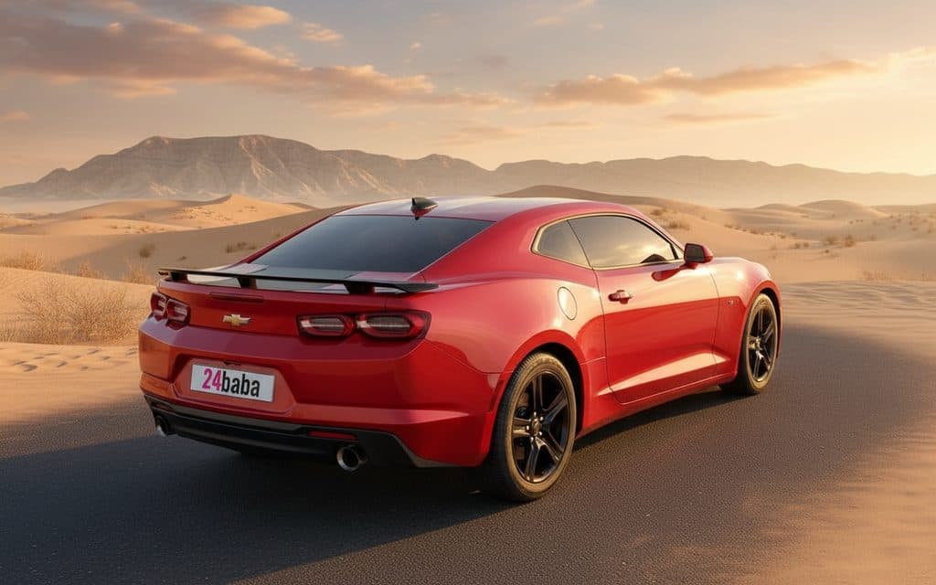 Chevrolet Camaro 2020 Red rear view showing taillights – rental in Dubai