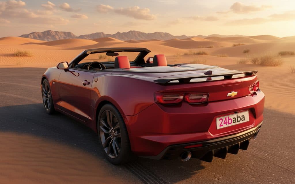 Chevrolet Camaro 2020 Red rear view showing taillights – rental in Dubai