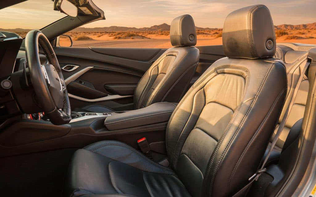 Chevrolet Camaro 2024 leather seats and cabin – rental in Dubai