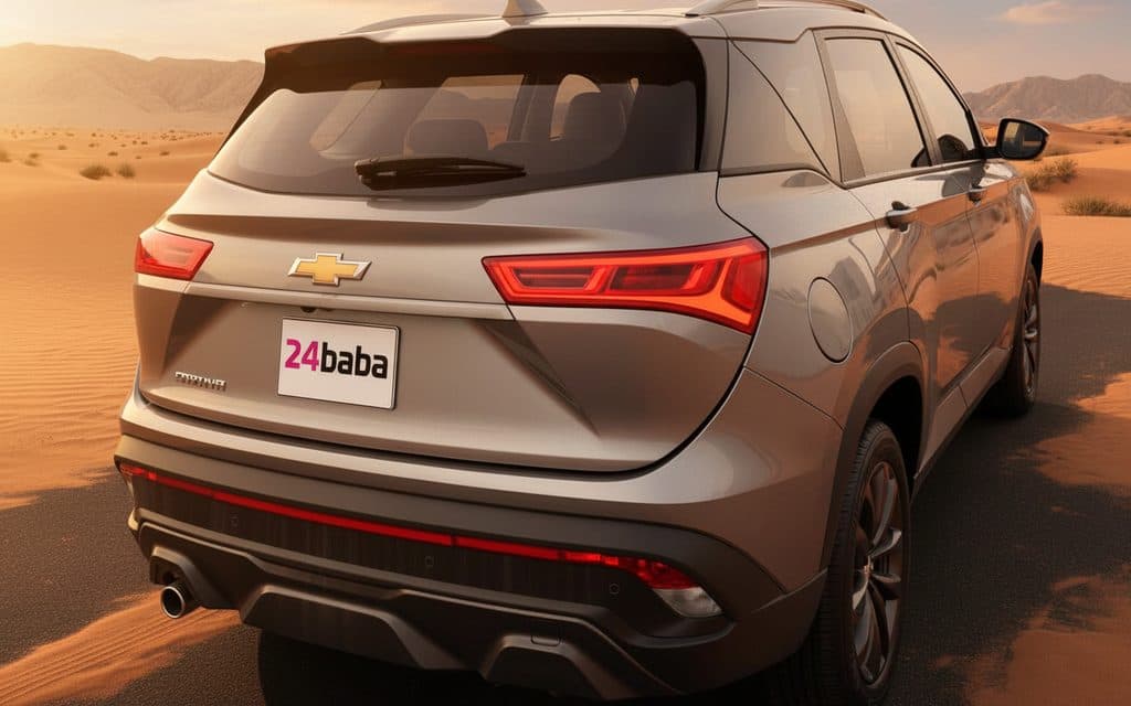 Chevrolet Captiva 2023 Grey rear view showing taillights – rental in Dubai