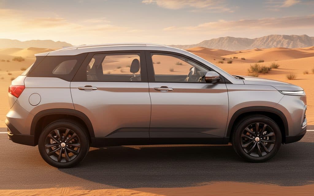 Chevrolet Captiva 2023 Grey side profile – rental in Dubai