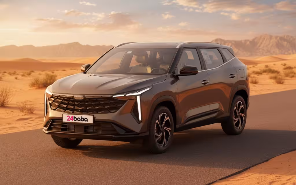 Geely Cityray 2026 Grey front view with headlights – rental in Dubai