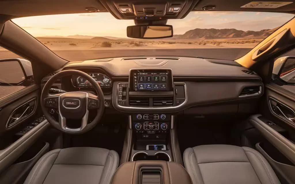 Gmc Yukon 2023 dashboard and infotainment – rental in Dubai