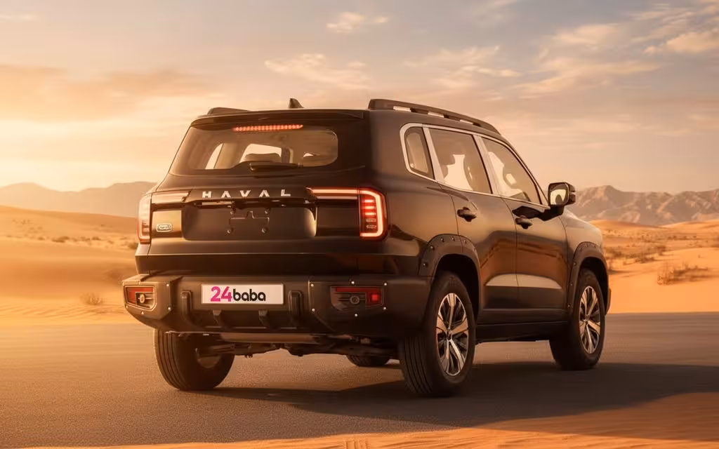 Haval Dargo 2023 Black rear view showing taillights – rental in Dubai