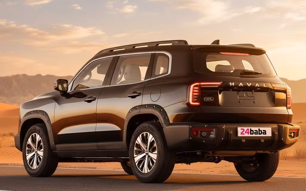Haval Dargo 2023 Black rear view showing taillights – rental in Dubai