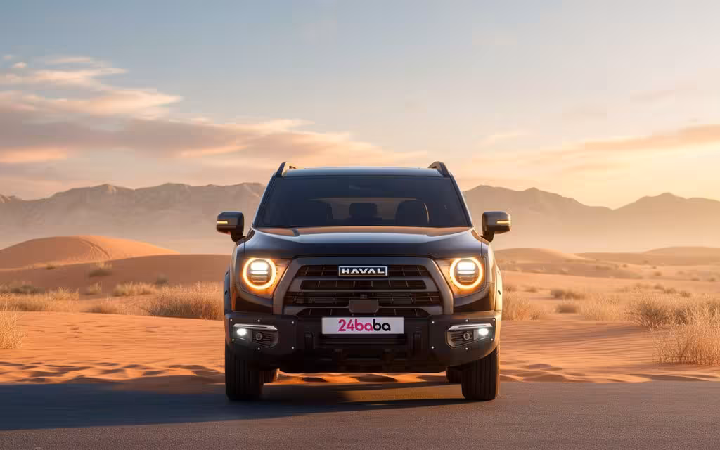 Haval Dargo 2023 Black front view with headlights – rental in Dubai