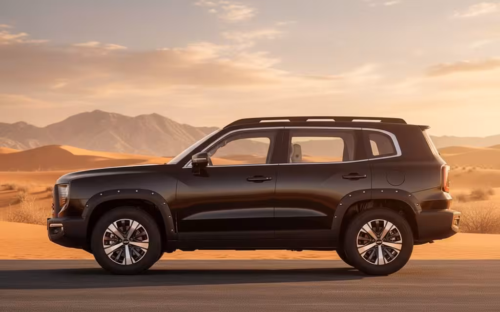 Haval Dargo 2023 Black front view with headlights – rental in Dubai