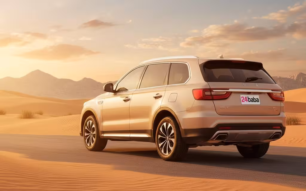 Hongqi Hs7 2022 Beige parked outdoor scene – rental in Dubai