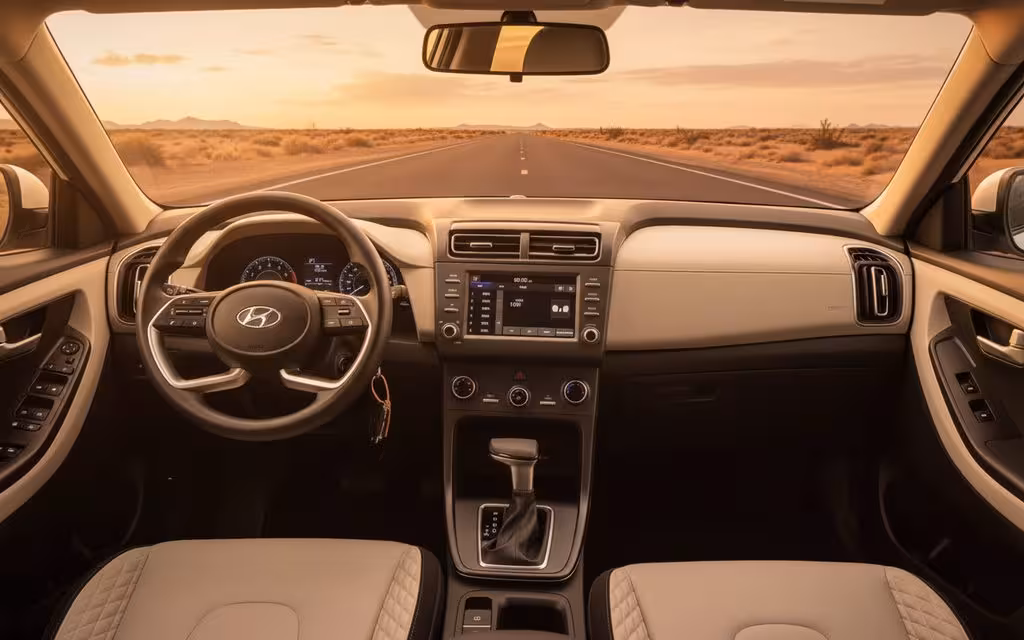 Hyundai Creta 2023 dashboard and infotainment – rental in Dubai