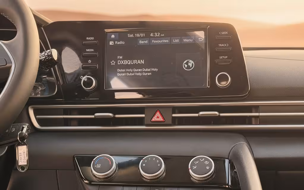 Hyundai Elantra 2025 interior view showing trim – rental in Dubai