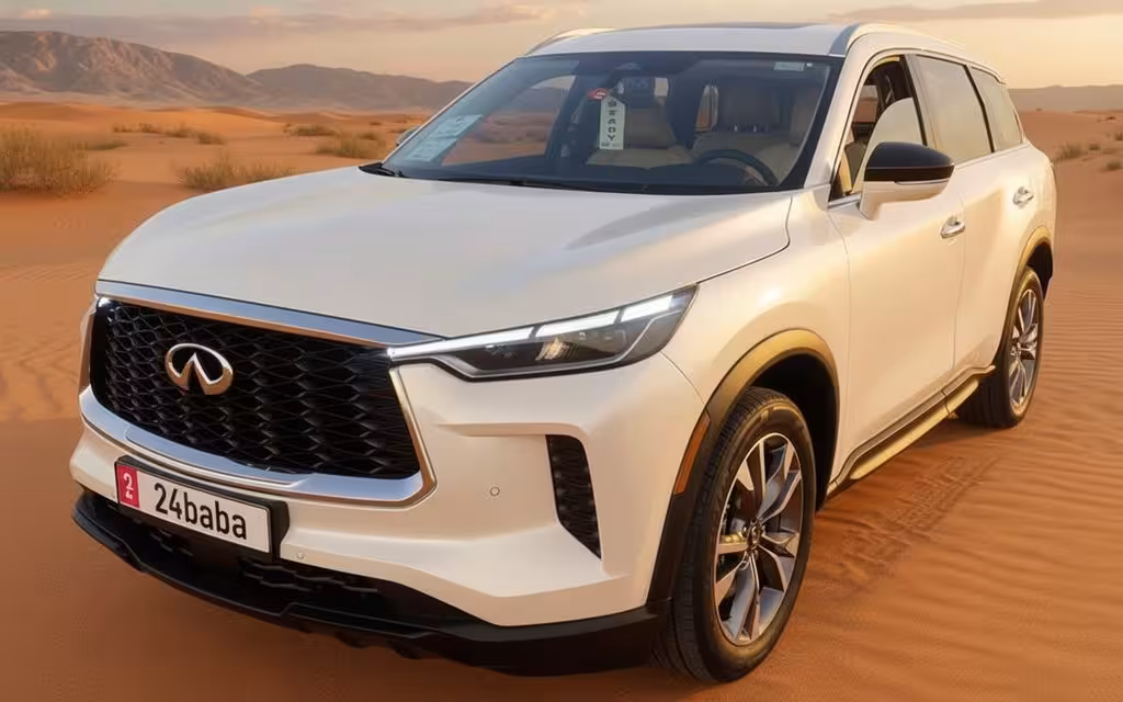 Infiniti Qx60 2023 White cover image – rental in Dubai