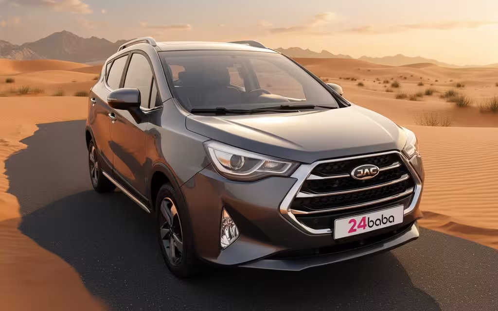 Jac S3 2023 Grey front view with headlights – rental in Dubai