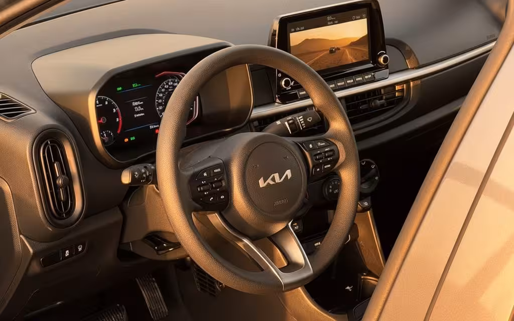 Kia Picanto 2024 interior view showing trim – rental in Dubai