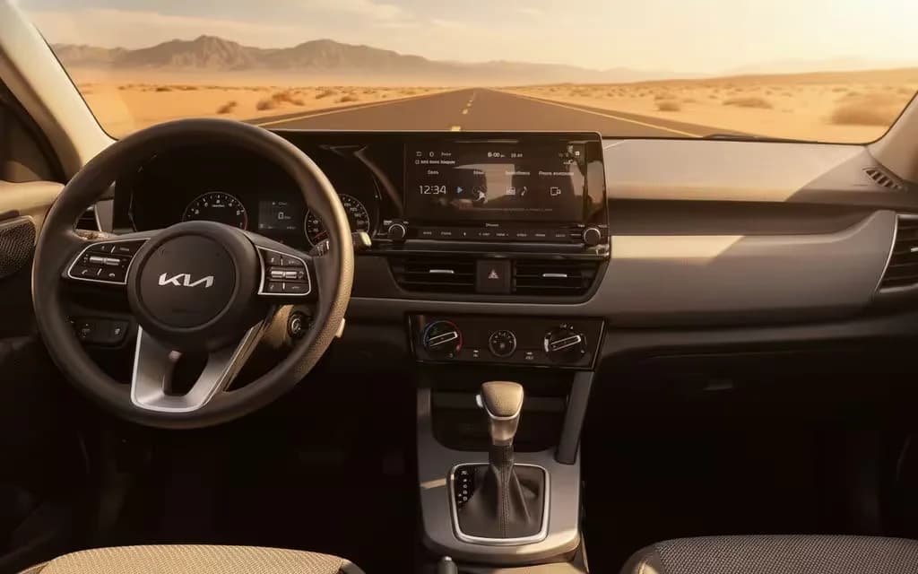 Kia Seltos 2022 dashboard and infotainment – rental in Dubai