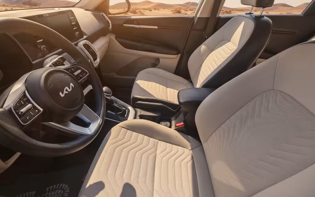 Kia Sonet 2025 leather seats and cabin – rental in Dubai