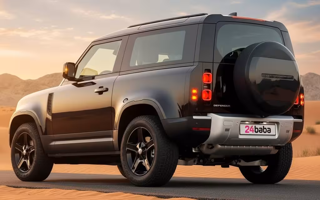 LandRover Defender 2023 Black side profile – rental in Dubai