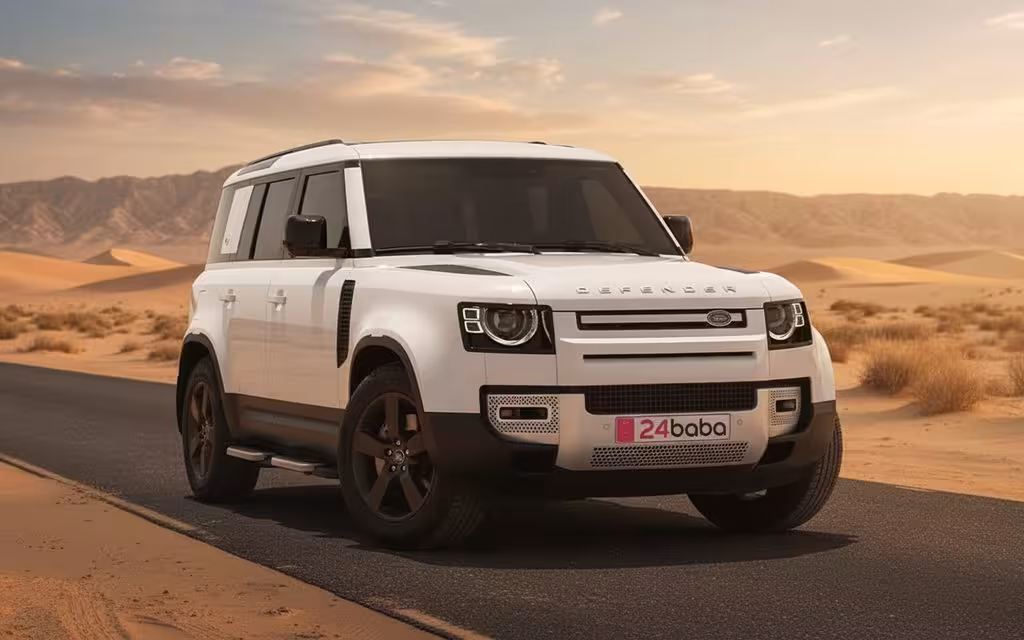 LandRover Defender 2023 White cover image – rental in Dubai