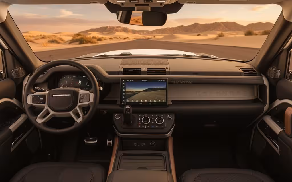 LandRover Defender 2023 dashboard and infotainment – rental in Dubai