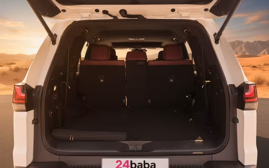 Lexus Lx 2023 White rear view showing taillights – rental in Dubai