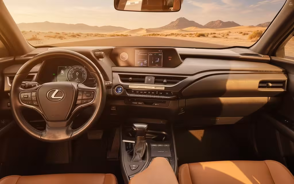 Lexus Ux 2021 dashboard and infotainment – rental in Dubai