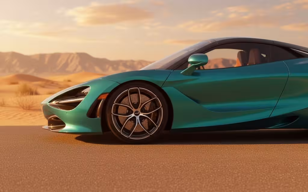 Mclaren 720S 2021 Blue side profile – rental in Dubai