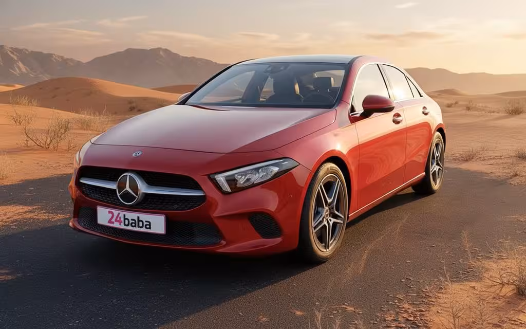 Mercedes A220 2022 Red cover image – rental in Dubai