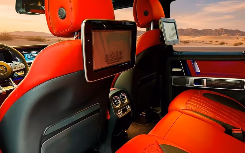 Mercedes G63 2020 interior view showing trim – rental in Dubai
