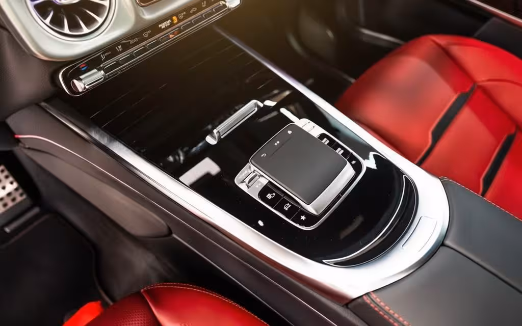 Mercedes G63 2025 interior view showing trim – rental in Dubai